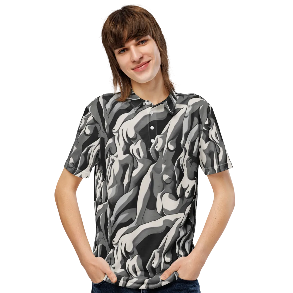 Silver Figurefield on Men's Slim Fit Polo Shirt — Front