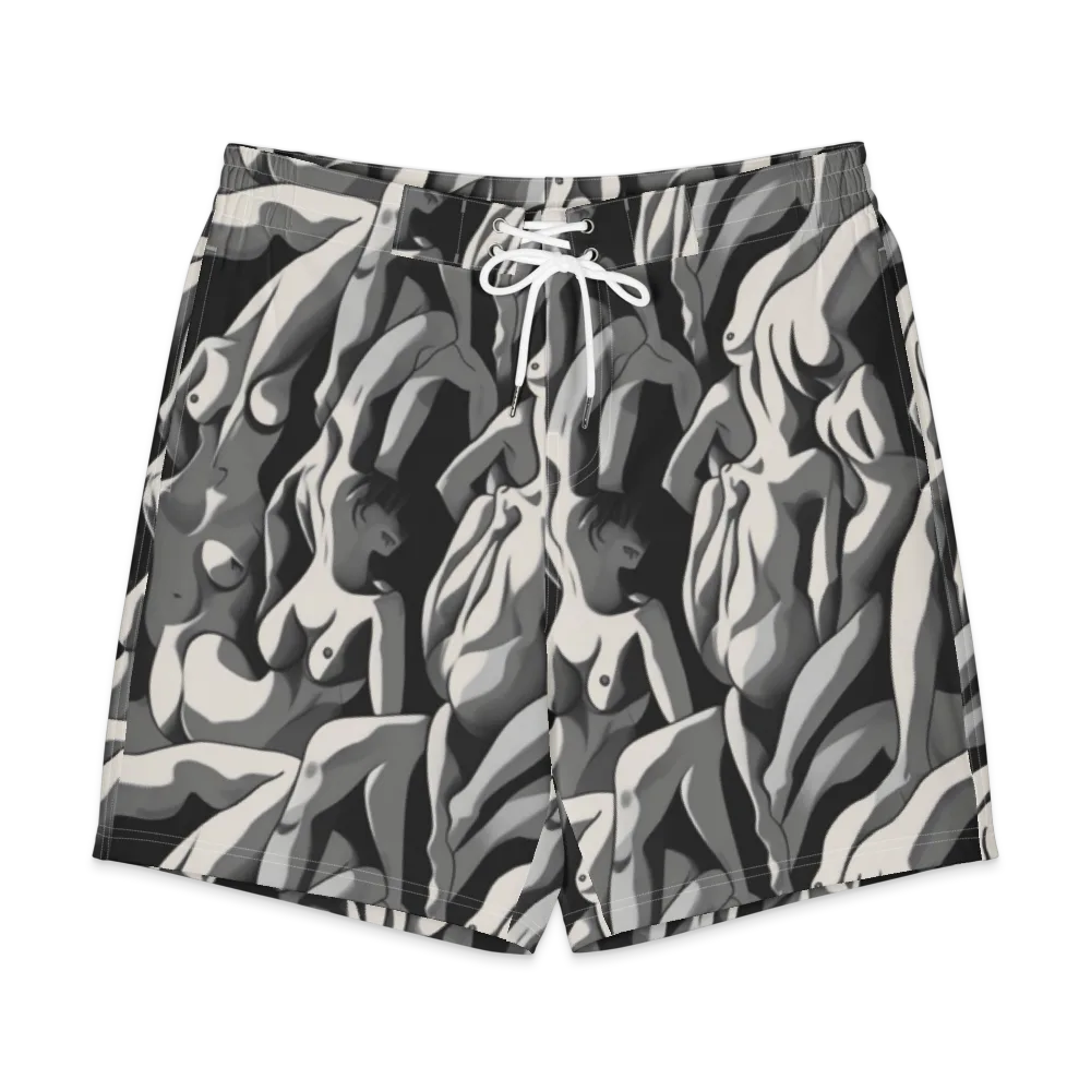 Silver Figurefield on Men's Board Shorts — Front