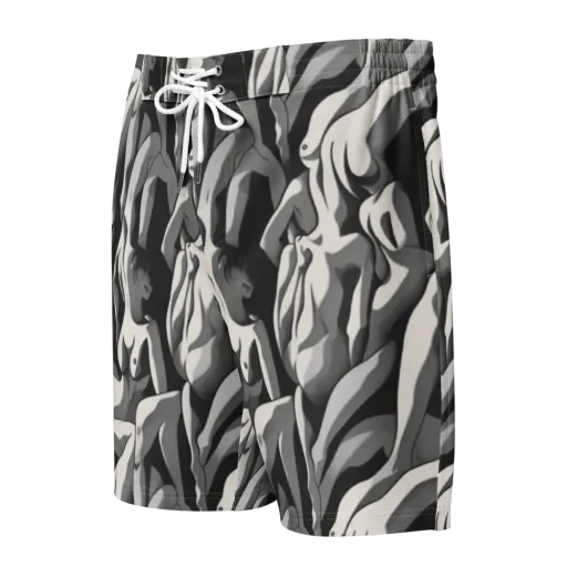 Silver Figurefield on a Men's Board Shorts
