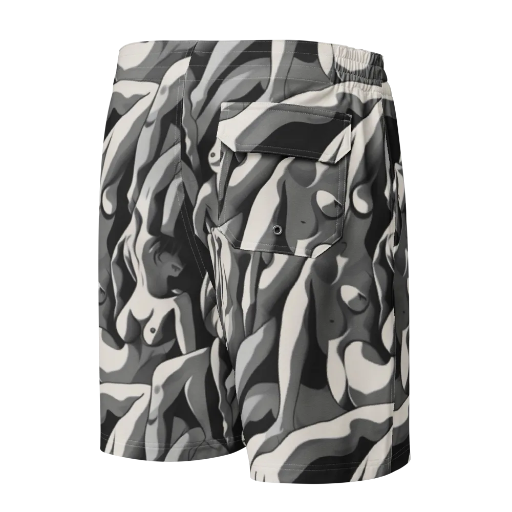 Silver Figurefield on Men's Board Shorts — Back