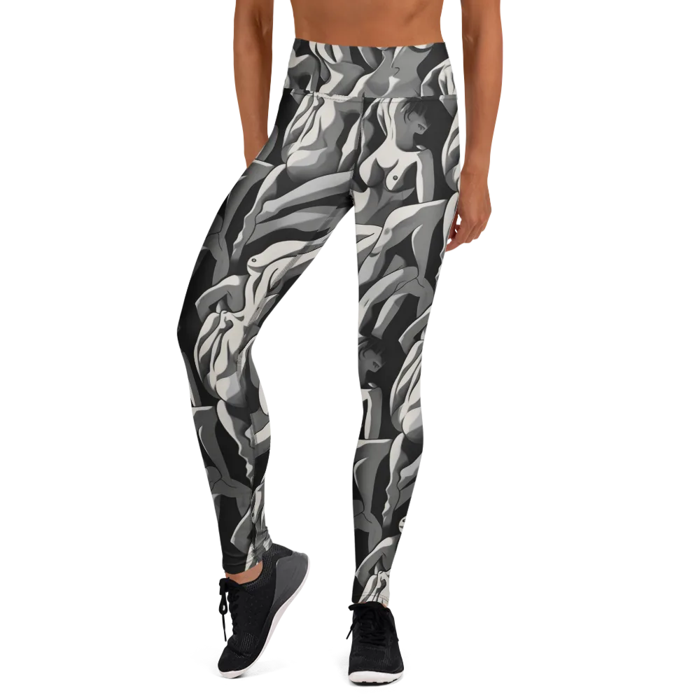 Silver Figurefield on Yoga Leggings — Front