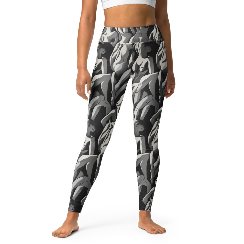 Silver Figurefield on Yoga Leggings — Front