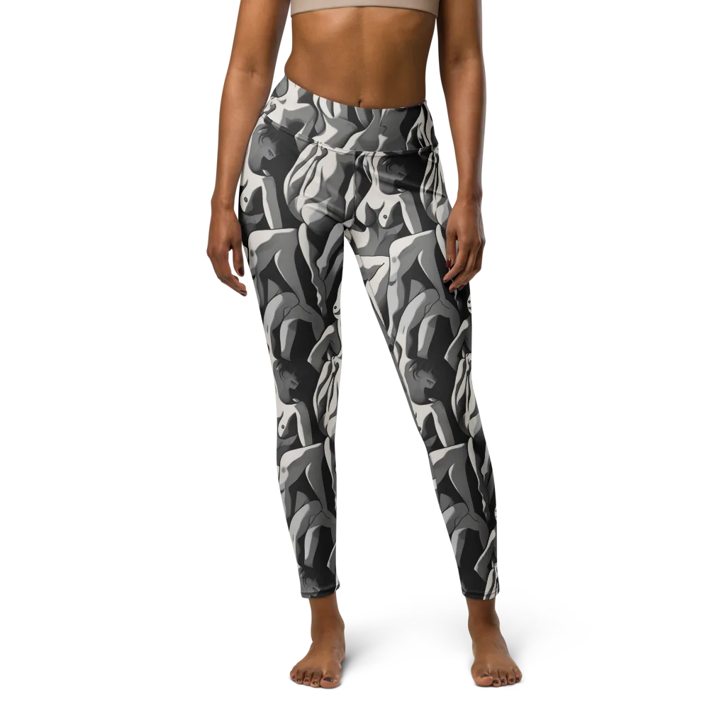 Silver Figurefield on Yoga Leggings — Front