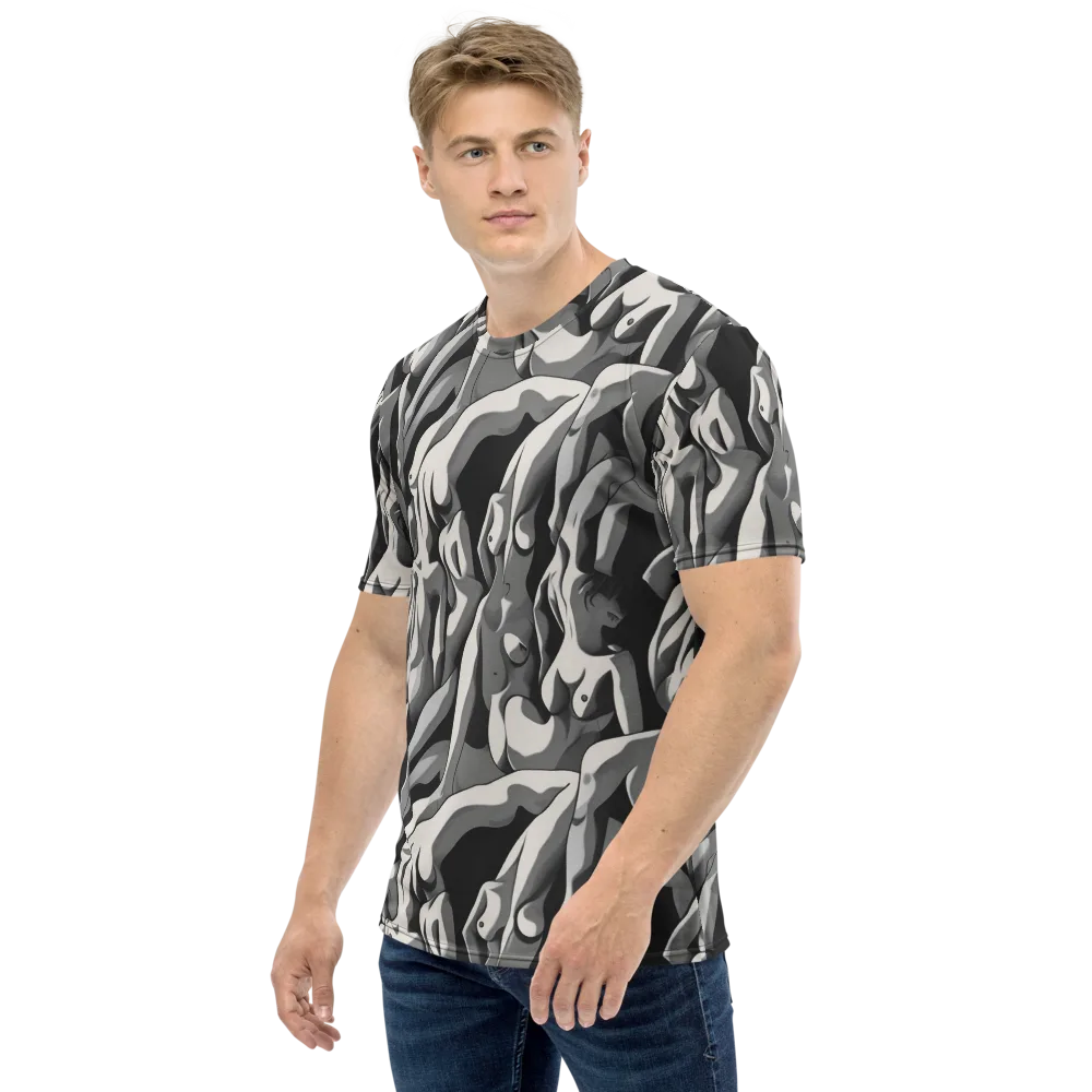 Silver Figurefield on Men's Crew Neck T-Shirt — Left
