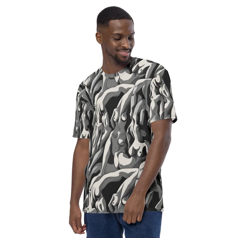 Silver Figurefield on Men's Crew Neck T-Shirt — Left