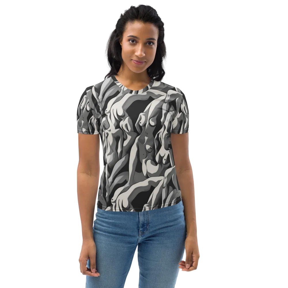 Silver Figurefield on Women's Crew Neck T-Shirt — Front