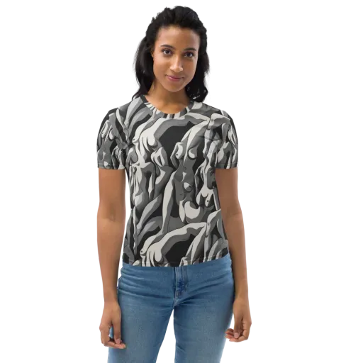 Silver Figurefield on a Women's Crew Neck T-Shirt