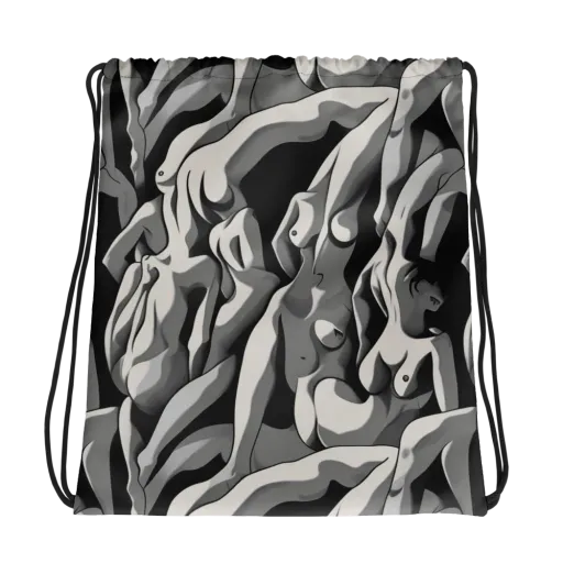 Silver Figurefield on a Drawstring Bag