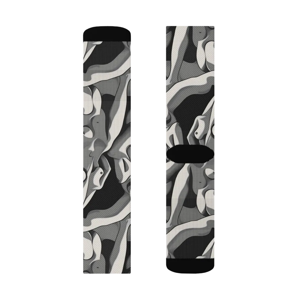 Silver Figurefield on Socks — Left Sock