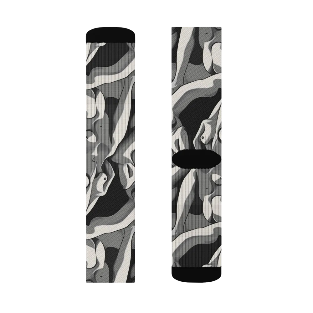 Silver Figurefield on Socks — Right Sock
