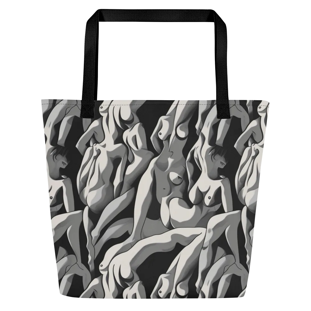 Silver Figurefield on Large Tote Bag W/ Pocket — Front