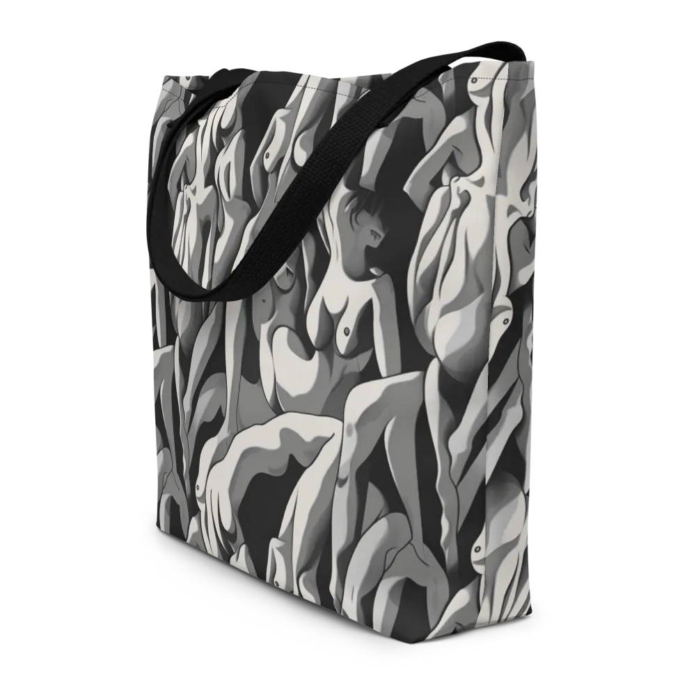 Silver Figurefield on Large Tote Bag W/ Pocket — Front