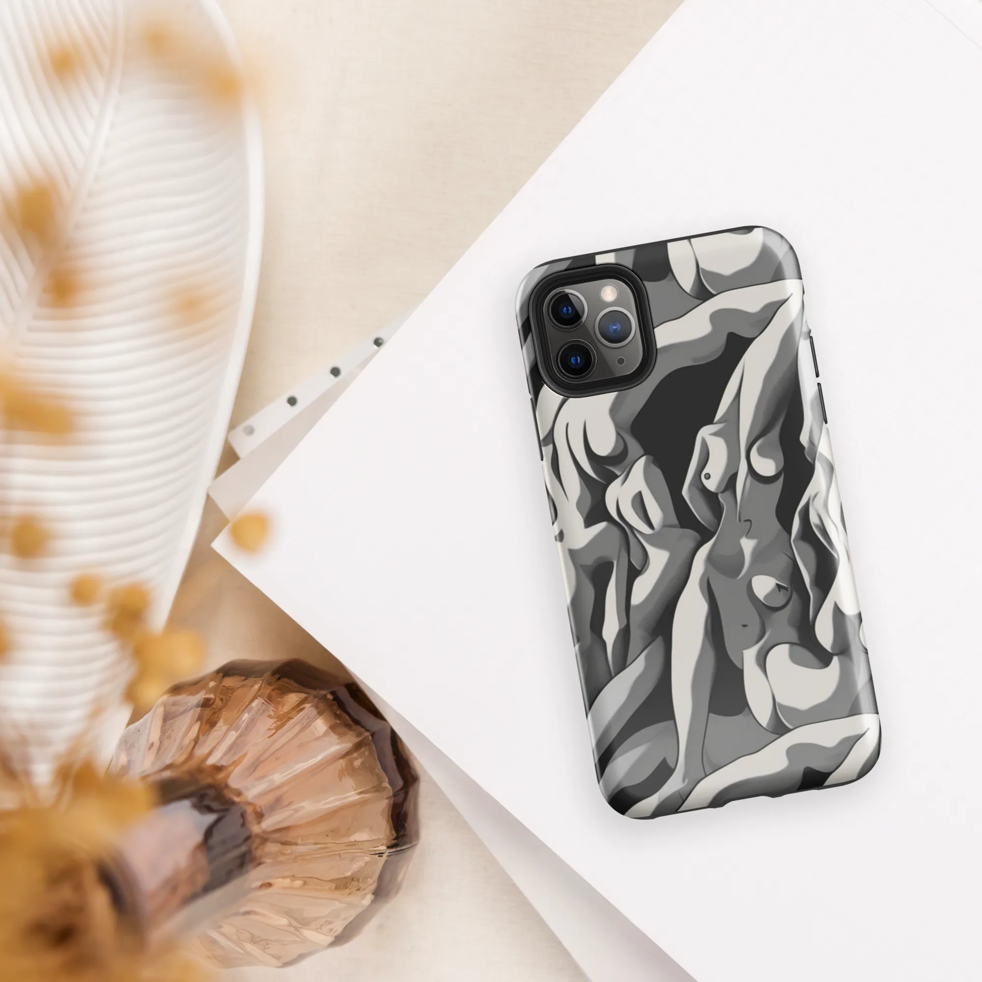 Silver Figurefield on Tough Case for iPhone® — Front