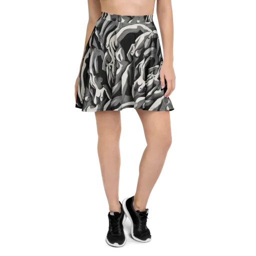 Silver Figurefield on a Skater Skirt