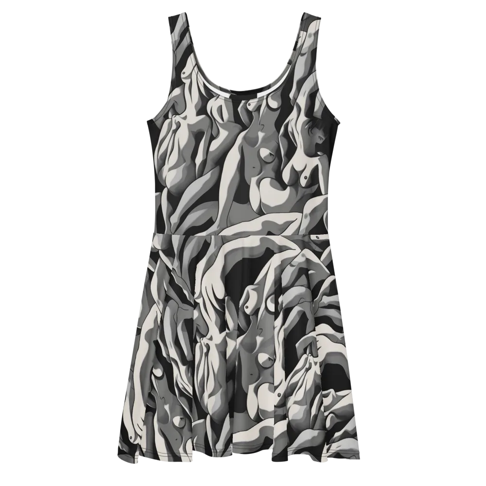 Silver Figurefield on Skater Dress — Front