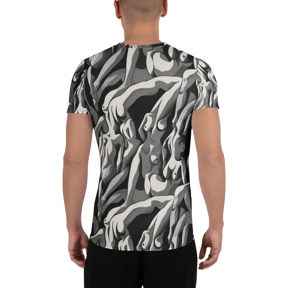 Silver Figurefield on Men's Athletic T-Shirt — Back