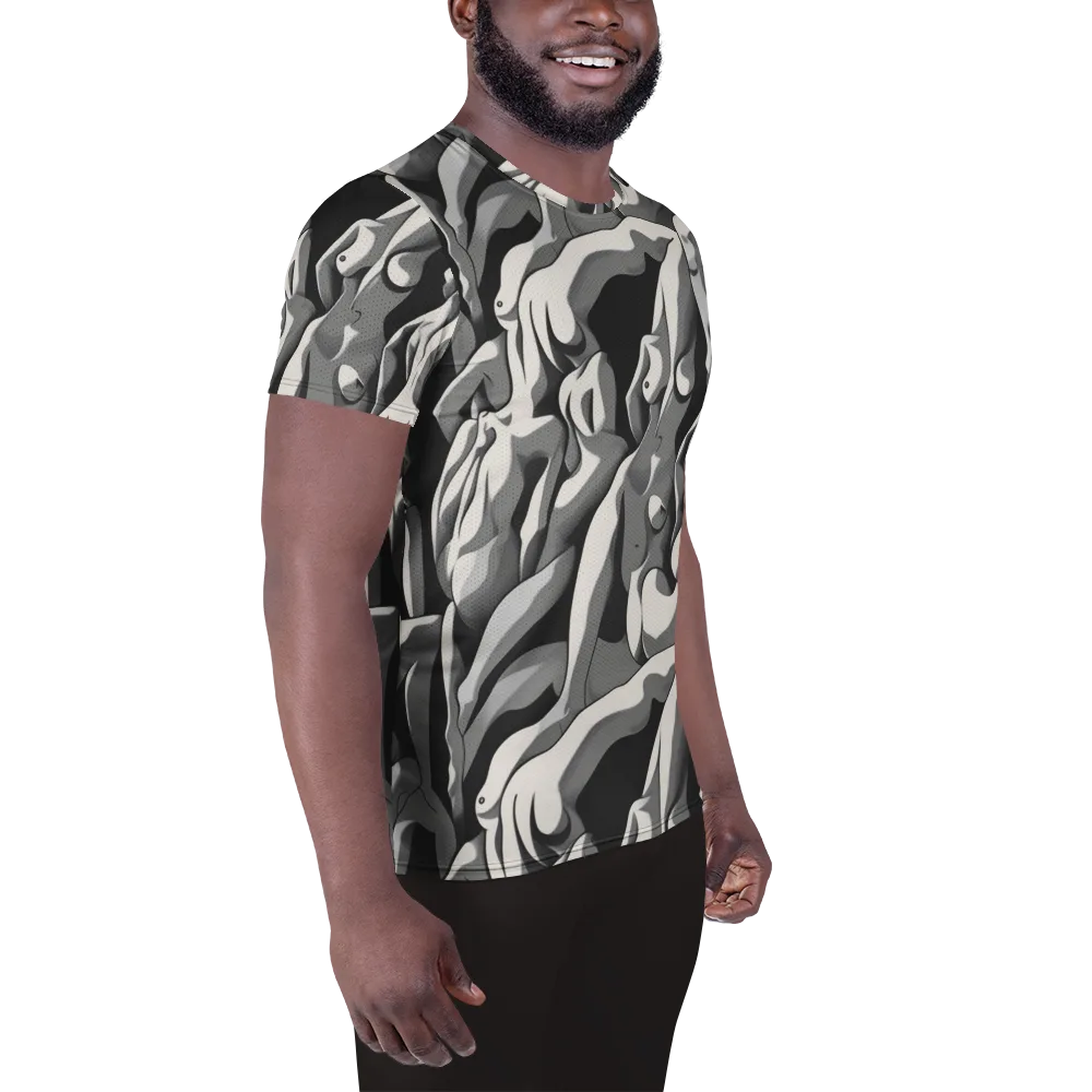 Silver Figurefield on Men's Athletic T-Shirt — Right