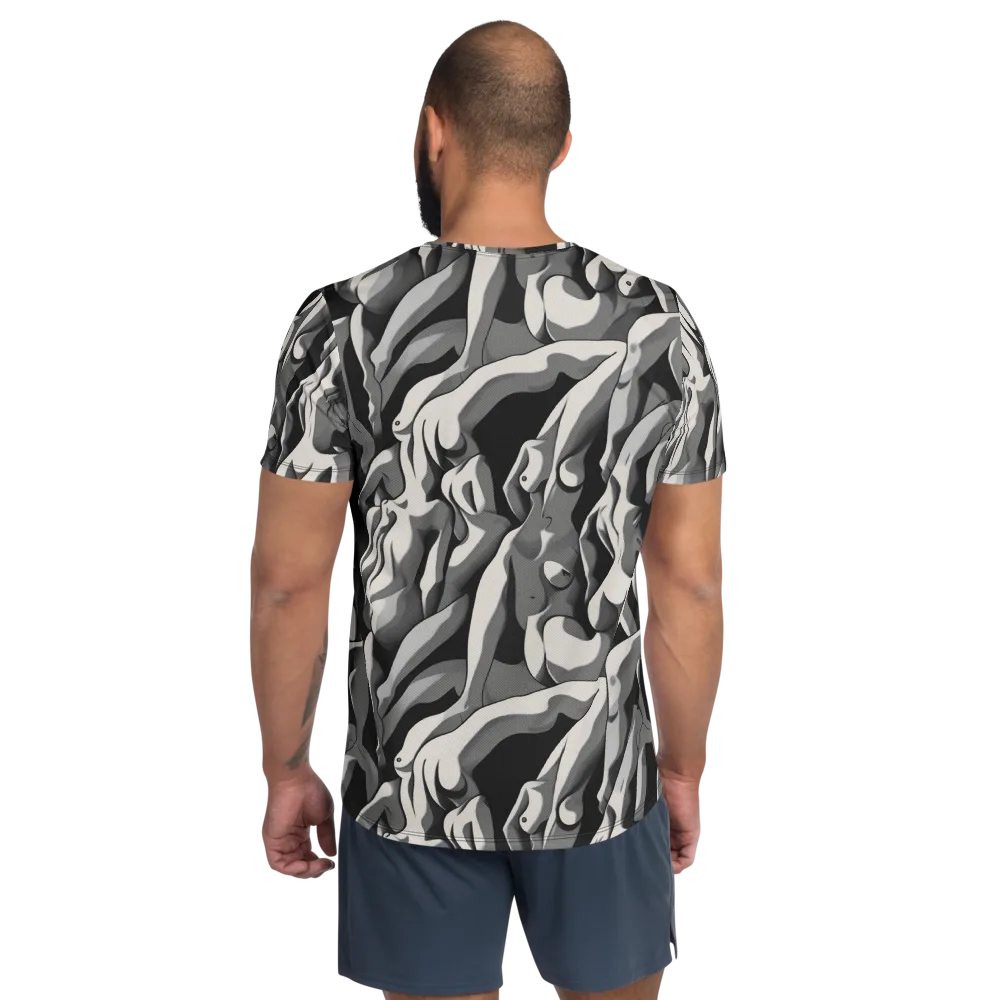 Silver Figurefield on Men's Athletic T-Shirt — Back