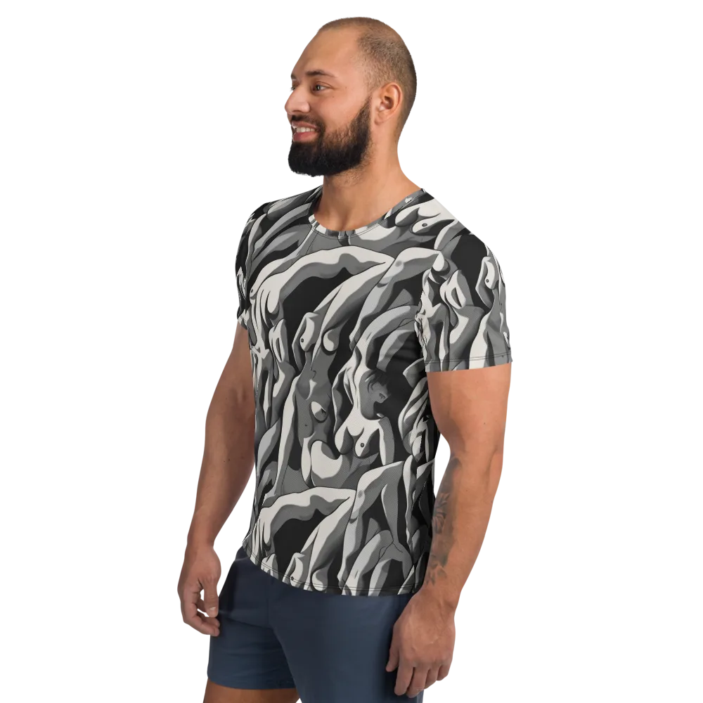 Silver Figurefield on Men's Athletic T-Shirt — Left