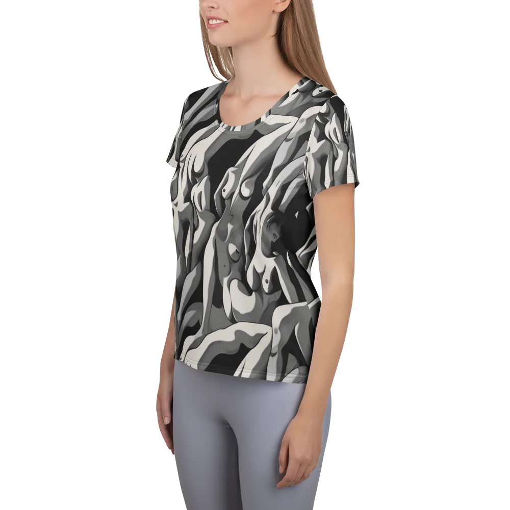 Silver Figurefield on Women's Athletic T-Shirt — Left