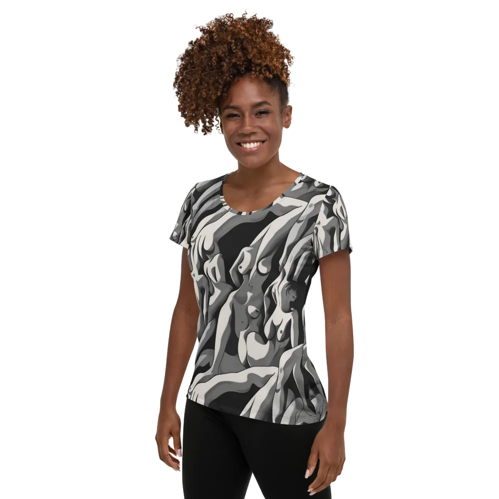 Silver Figurefield on Women's Athletic T-Shirt — Left