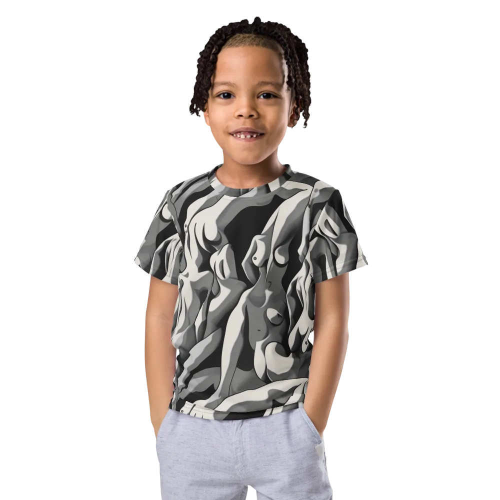 Silver Figurefield on Kids Crew Neck T-Shirt — Front