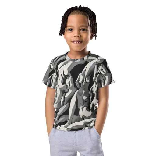 Silver Figurefield on a Kids Crew Neck T-Shirt