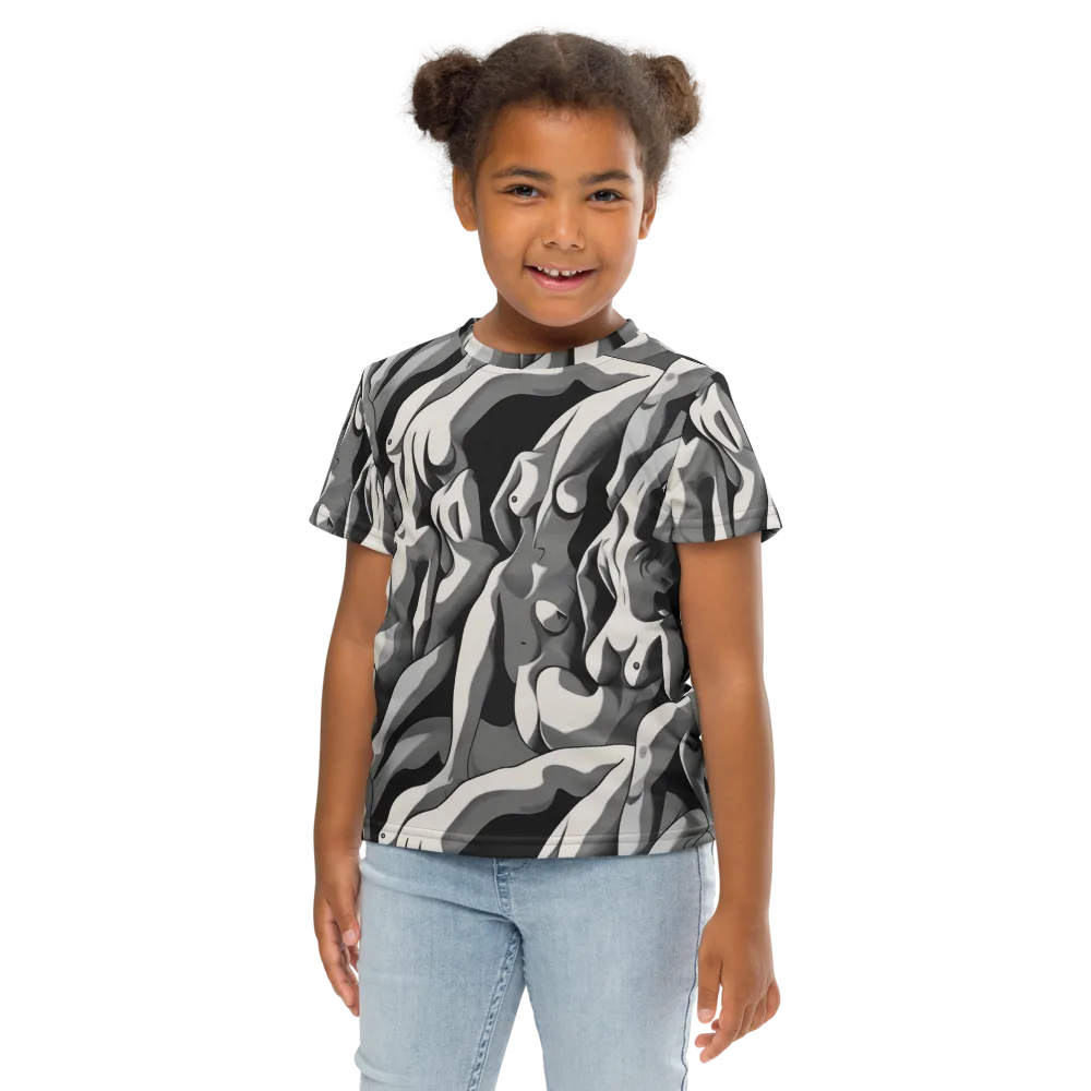 Silver Figurefield on Kids Crew Neck T-Shirt — Front