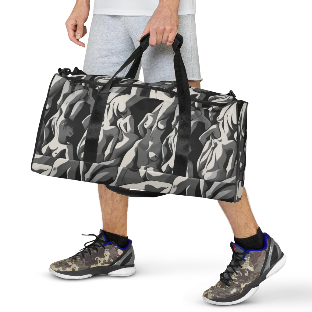 Silver Figurefield on Duffle Bag — Front