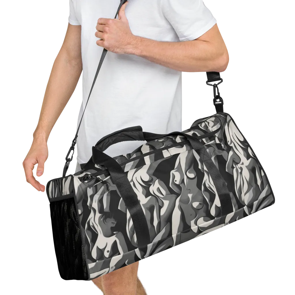 Silver Figurefield on Duffle Bag — Right Front