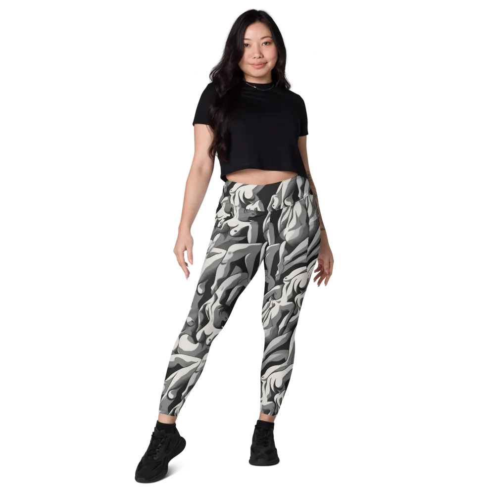 Silver Figurefield on Leggings with Pockets — Front
