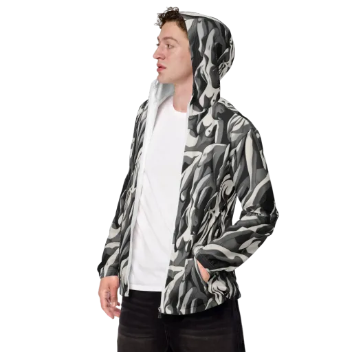 Silver Figurefield on a Men's Windbreaker