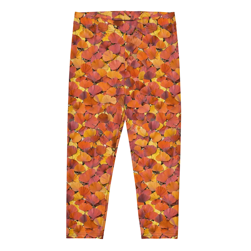 Autumn Ginkgo on Capri Leggings — Front