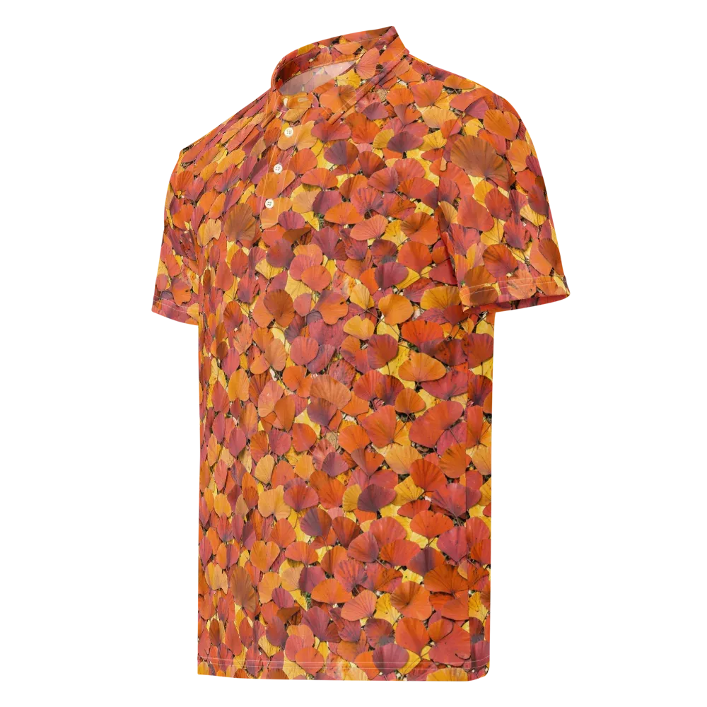 Autumn Ginkgo on Men's Slim Fit Polo Shirt — Left Front