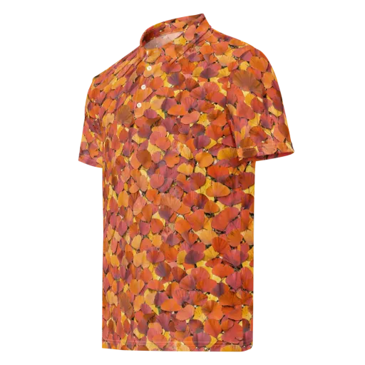 Autumn Ginkgo on a Men's Slim Fit Polo Shirt