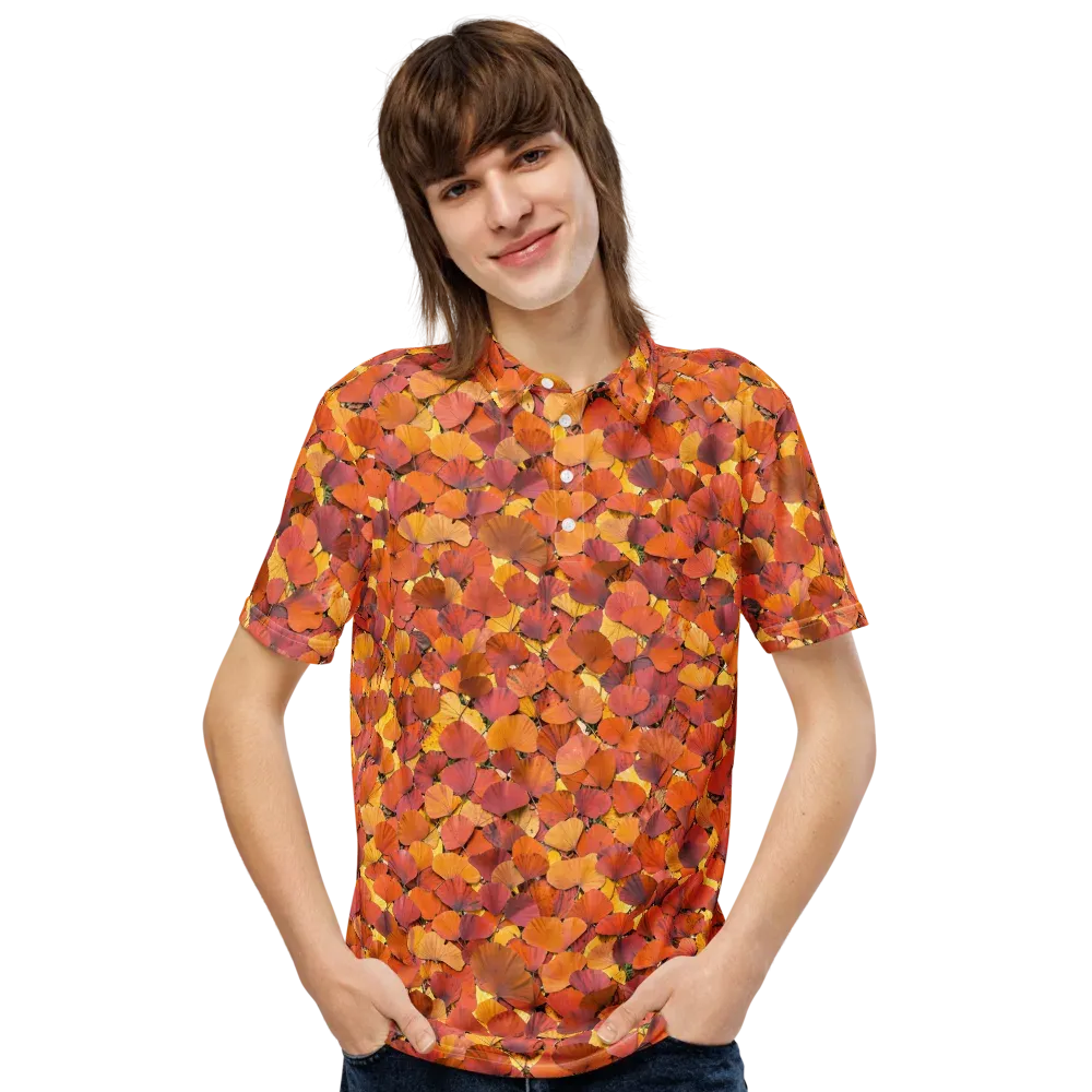 Autumn Ginkgo on Men's Slim Fit Polo Shirt — Front