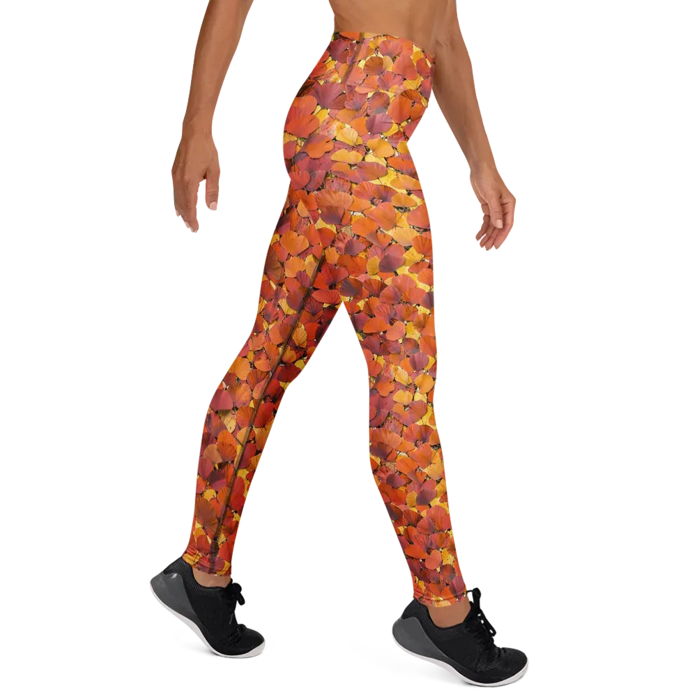 Autumn Ginkgo on Yoga Leggings — Right
