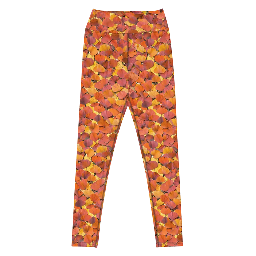 Autumn Ginkgo on Yoga Leggings — Front