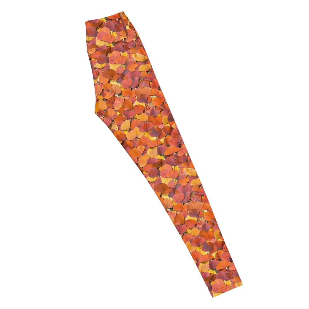 Autumn Ginkgo on Yoga Leggings — Right