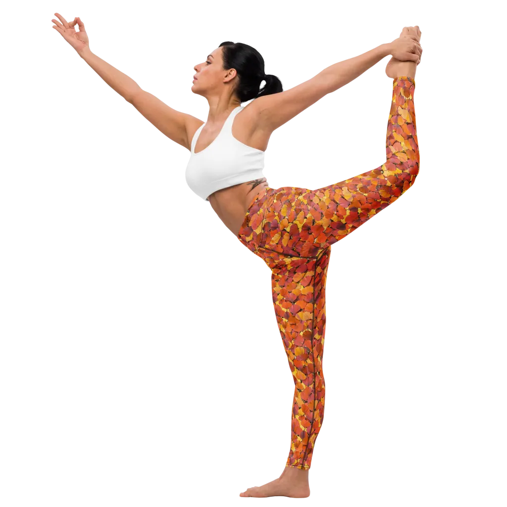 Autumn Ginkgo on Yoga Leggings — Left
