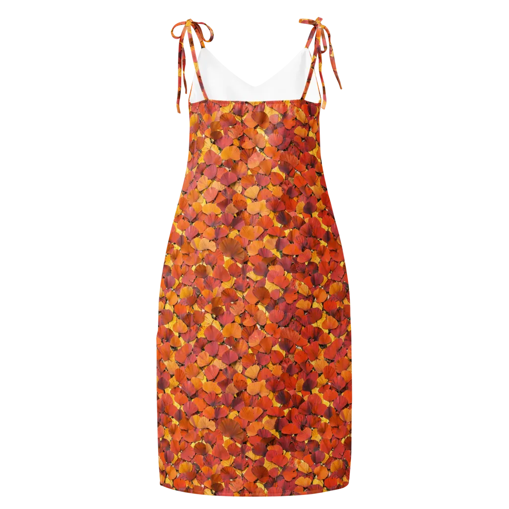 Autumn Ginkgo on Slip Dress — Back
