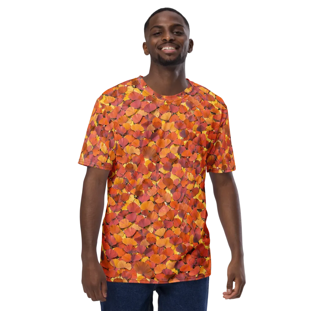 Autumn Ginkgo on Men's Crew Neck T-Shirt — Front