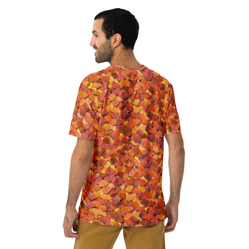 Autumn Ginkgo on Men's Crew Neck T-Shirt — Back