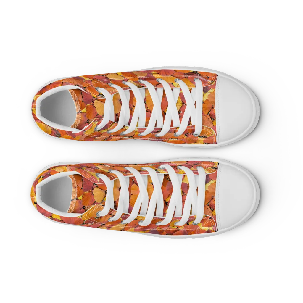 Autumn Ginkgo on Men's High Top Canvas Shoes — Front