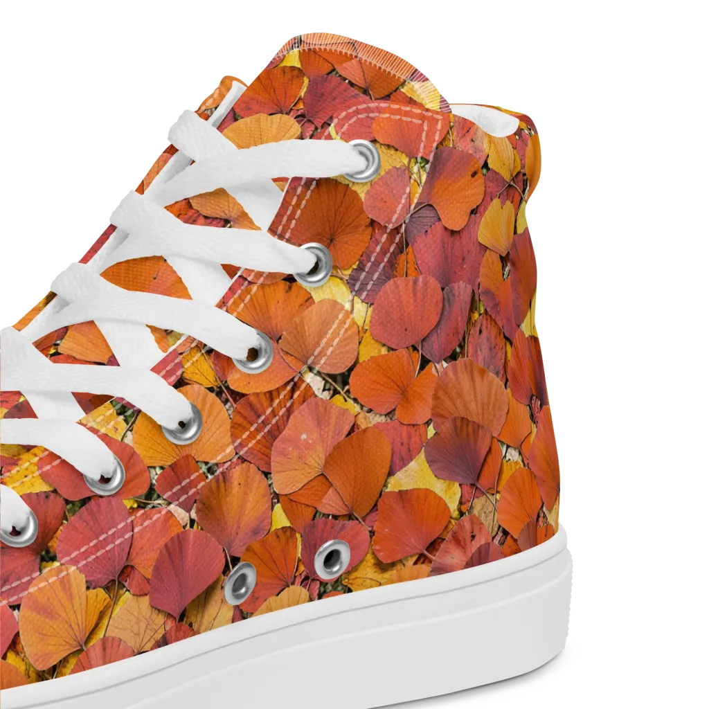 Autumn Ginkgo on Men's High Top Canvas Shoes — Product details 2