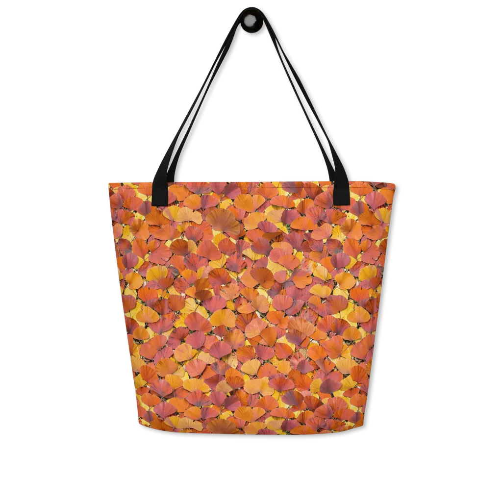 Autumn Ginkgo on Large Tote Bag W/ Pocket — Front