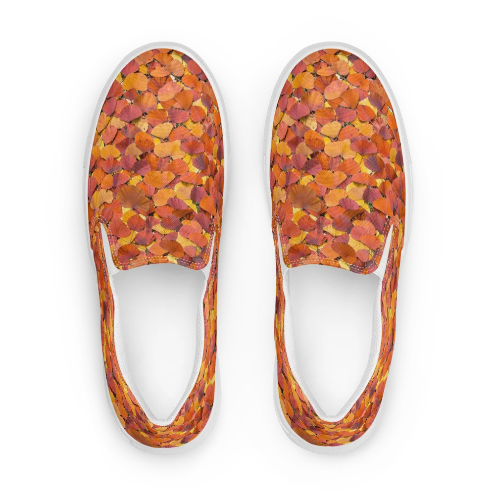 Autumn Ginkgo on Women's Slip-On Canvas Shoes — Front