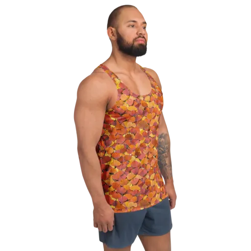 Autumn Ginkgo on a Men's Tank Top