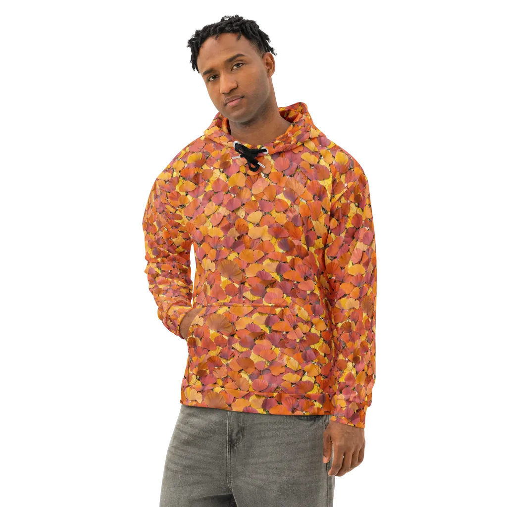 Autumn Ginkgo on Cotton Hoodie — Left Front