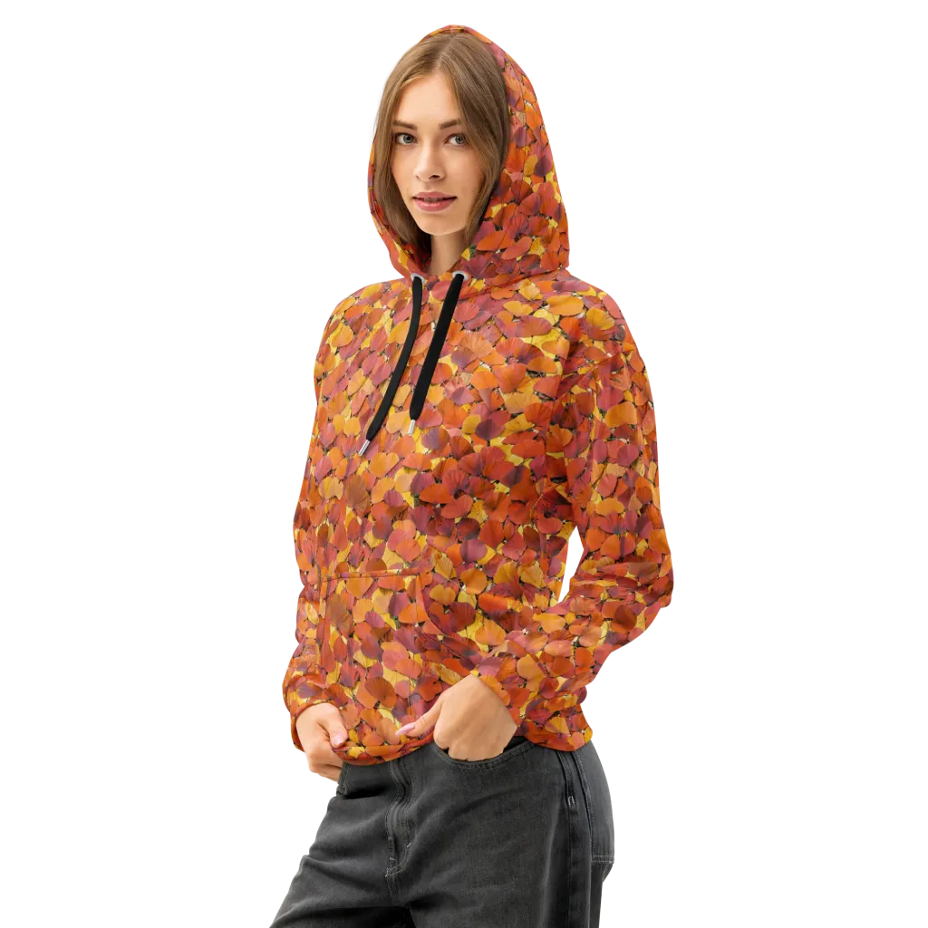 Autumn Ginkgo on Cotton Hoodie — Left Front